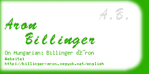 aron billinger business card